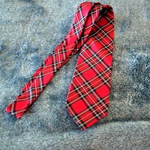 Just in time for the holidays! Red plaid tie.